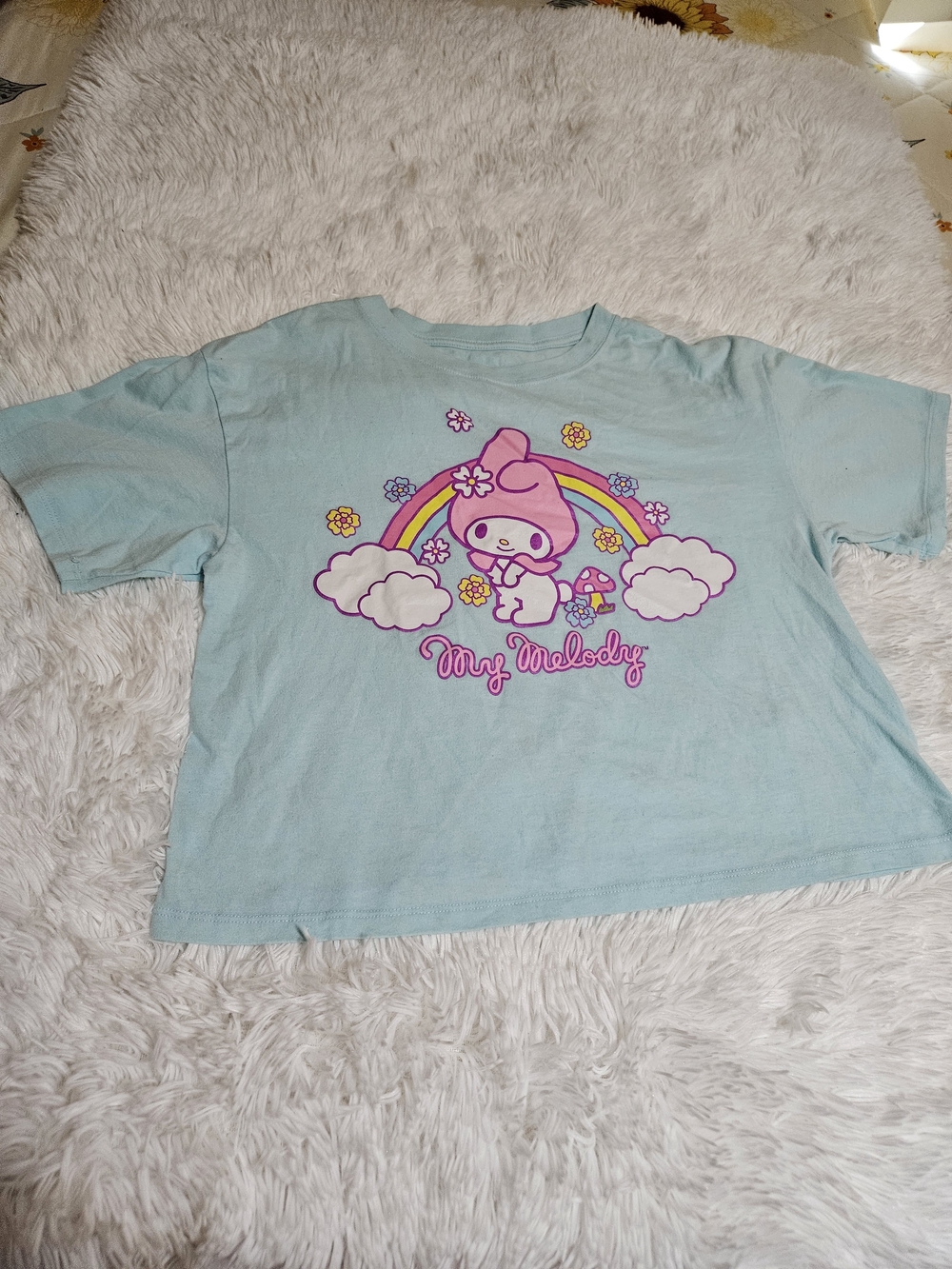 Sanrio My Melody Tee in Light Blue with Pink Accent